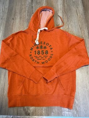 Women’s Sota Minnesota North Woods 1858 Orange Hoodie Size Small